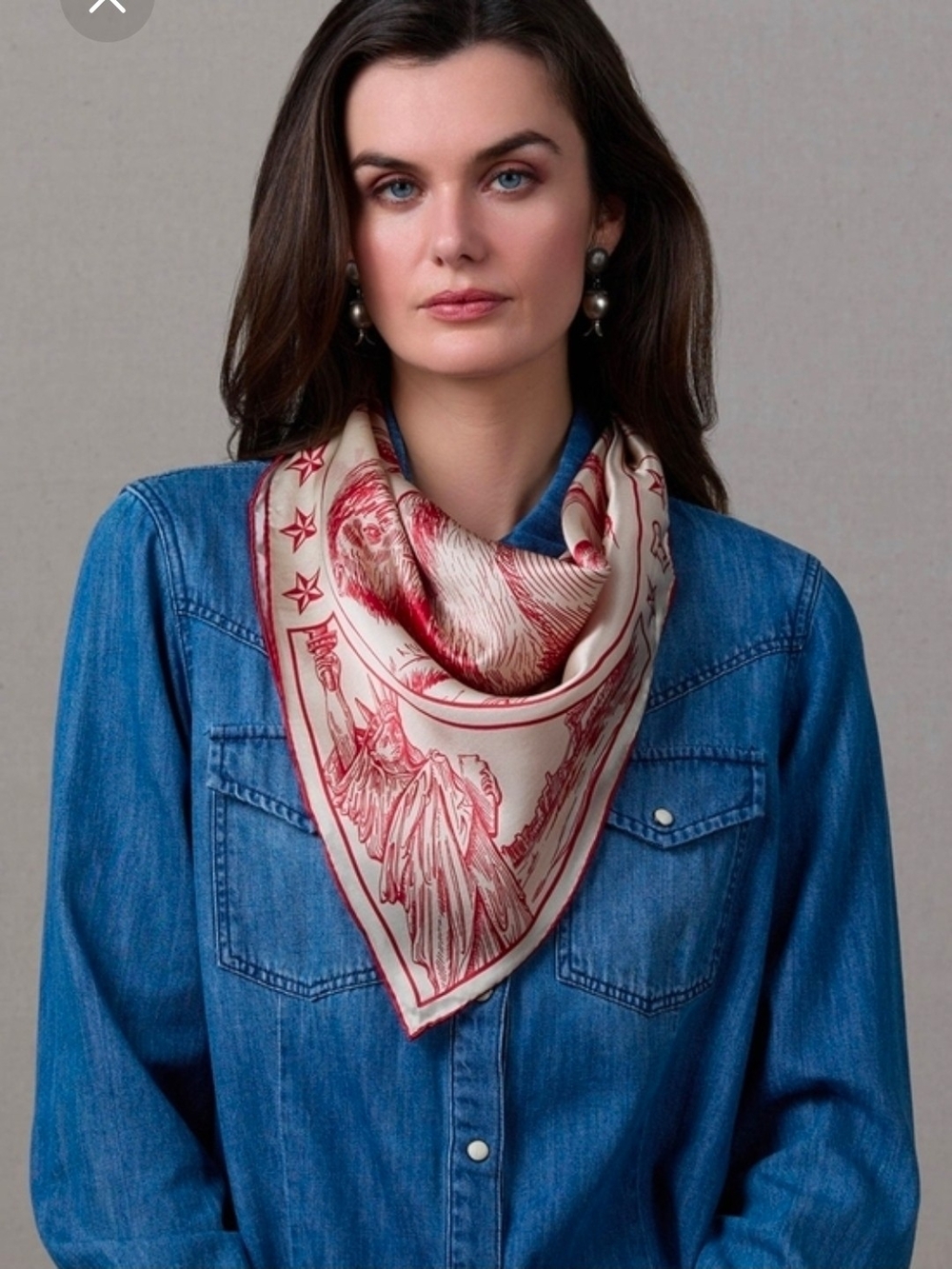 Double D Ranch Cream and Red Silk Scarf Special Limited Edition SOLD OUT